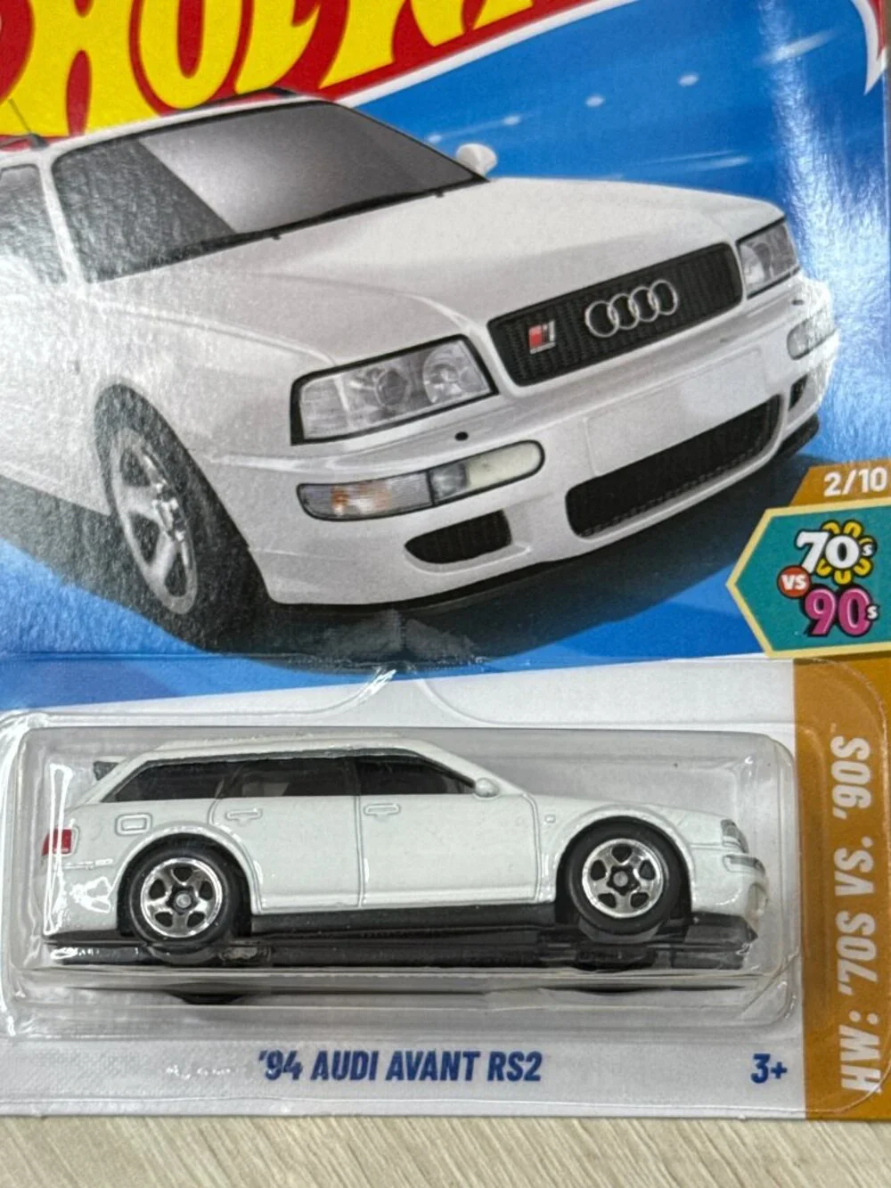 Hot Wheels '94 Audi Avant RS2 HW 70s vs 90s 28/250 2/10 White NOC